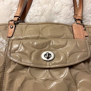 Beige Coach Tote